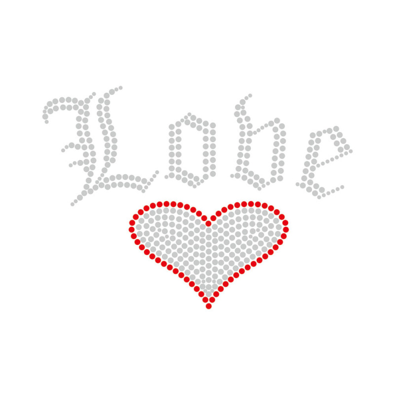 Red Heart Series Rhinestone Design Transfer Motif Bling