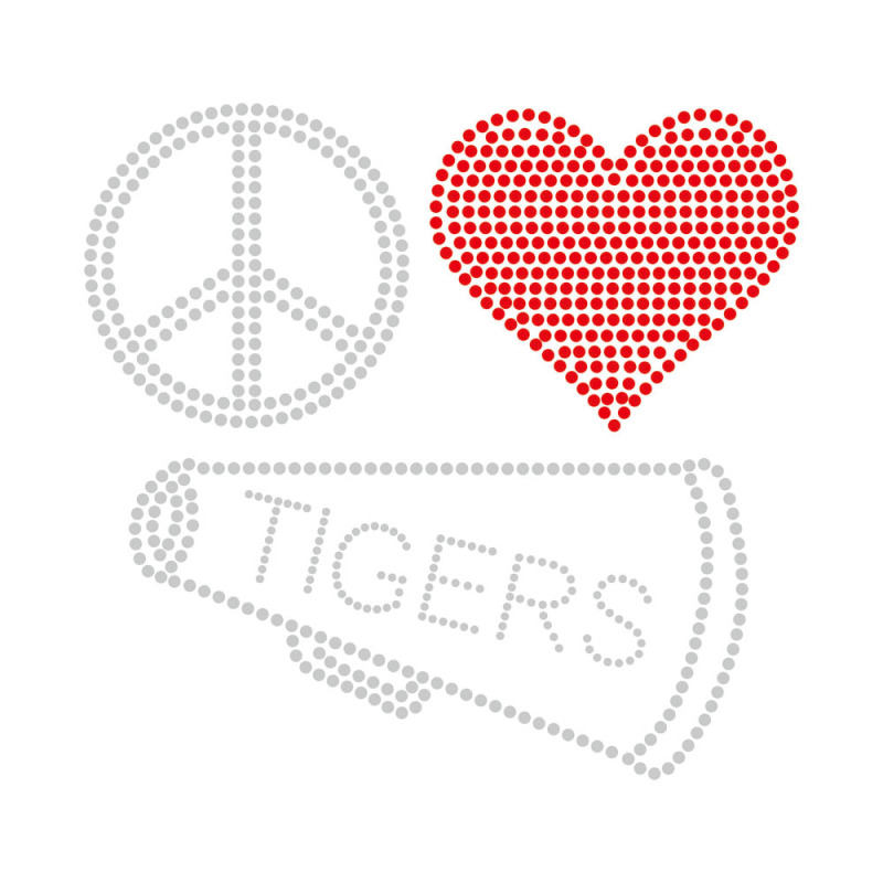 Red Heart Series Rhinestone Design Transfer Motif Bling
