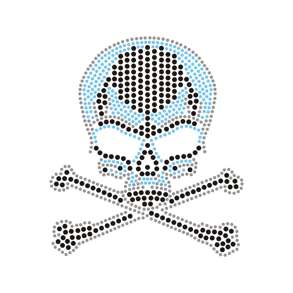 Skull Designs Rhinestone Transfer Wholesale Custom