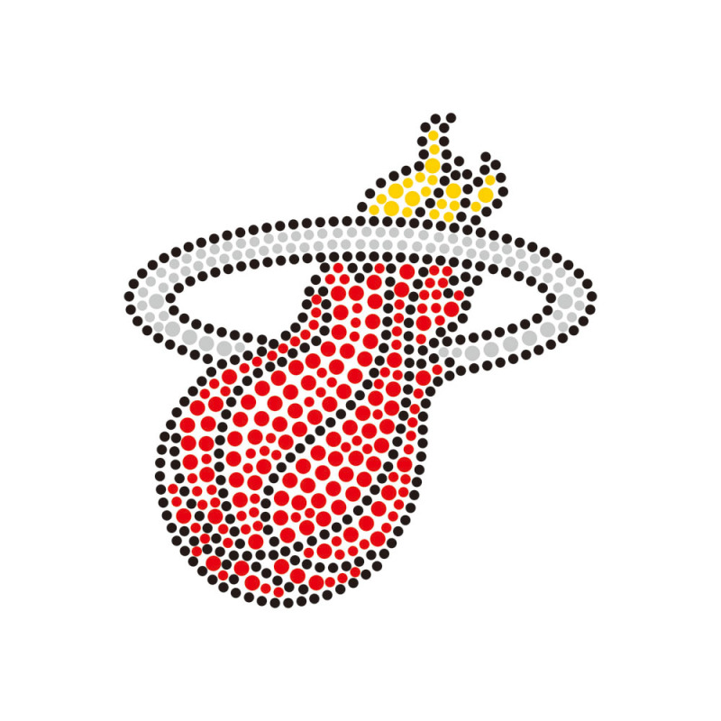 Basketball Team Logo Rhinestone Heat Transfer Bling Crystal Hot Fix Iron On Patches
