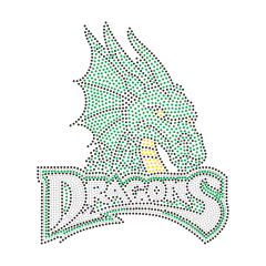 Dragon Design Rhinestone Transfer Bling Iron On Patch
