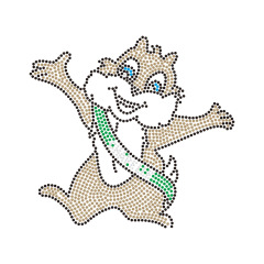 Dragon Design Rhinestone Transfer Bling Iron On Patch