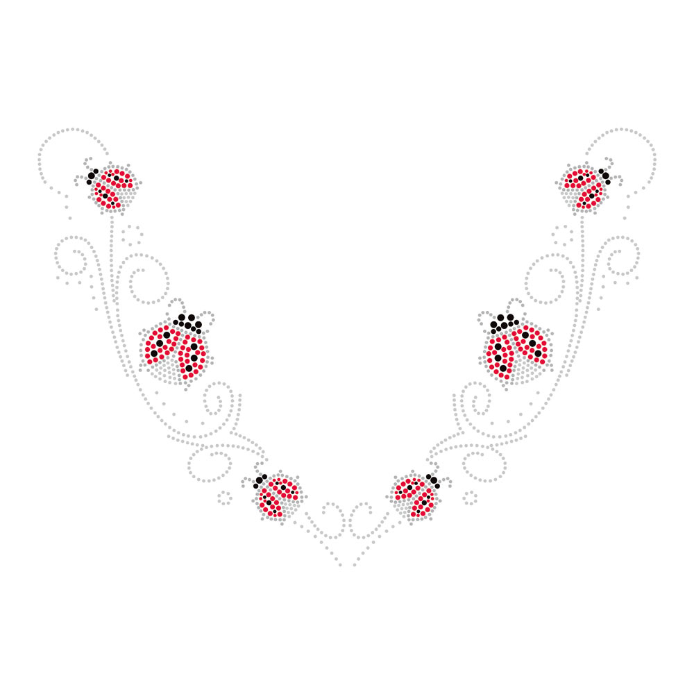 V Neck Rhinestone Heat Transfer Bling Iron On Patches