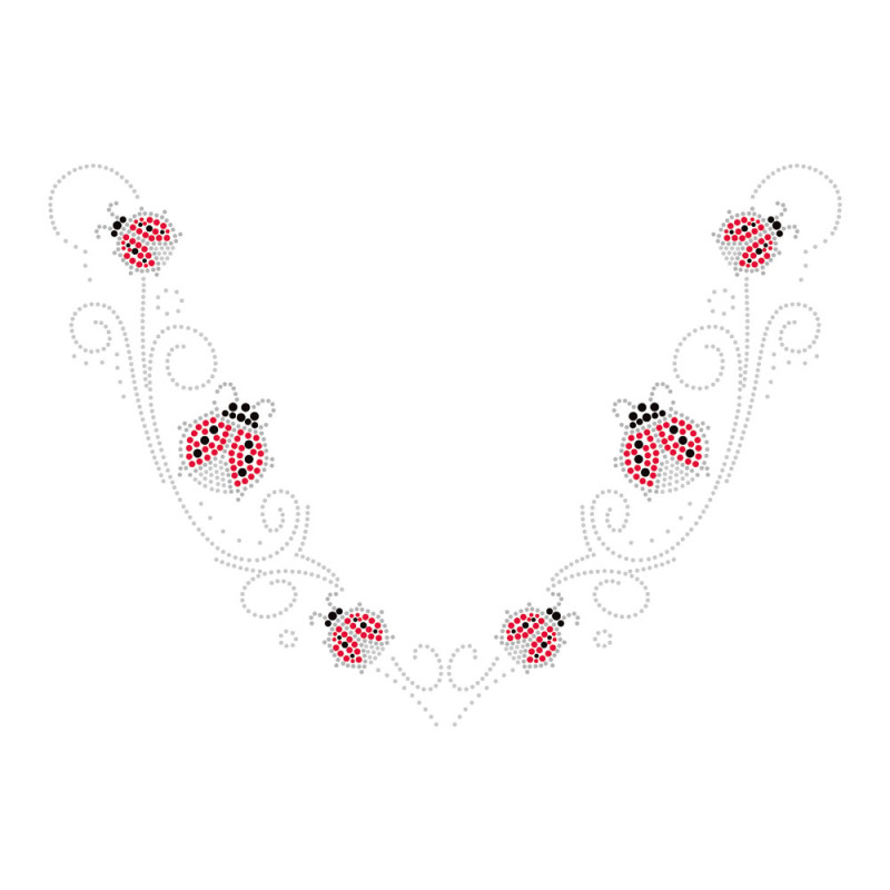 V Neck Rhinestone Heat Transfer Bling Iron On Patches