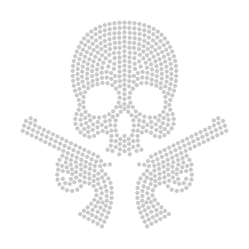 Pirate Skull Rhinestone Logo Design Bling Iron On Patches