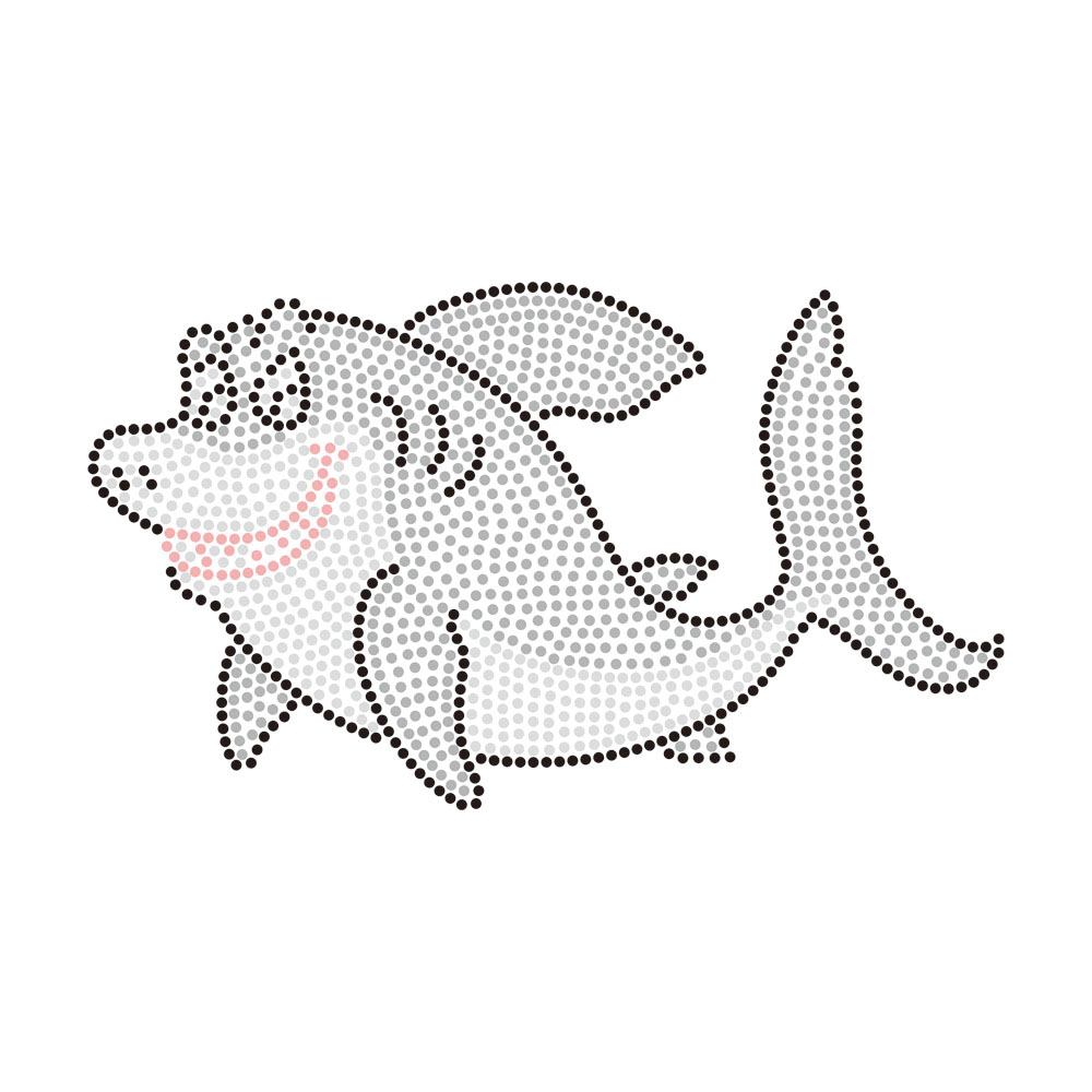 Shark Designs Rhinestone Heat Transfer Bling Bling