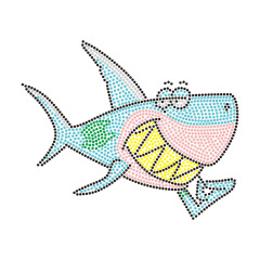 Shark Designs Rhinestone Heat Transfer Bling Bling