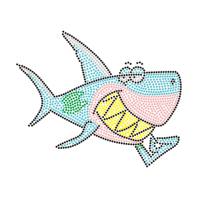 Shark Designs Rhinestone Heat Transfer Bling Bling