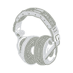 Headphones Alphabet Rock Bee Rhinestone Transfer Bling Hotfix