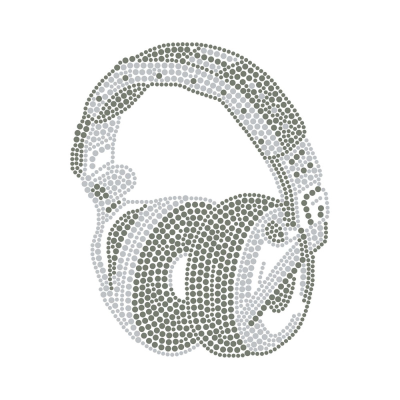 Headphones Alphabet Rock Bee Rhinestone Transfer Bling Hotfix