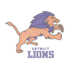 Football Team Logo Pattern Crystal Bling Rhinestone Transfer Hot Fix