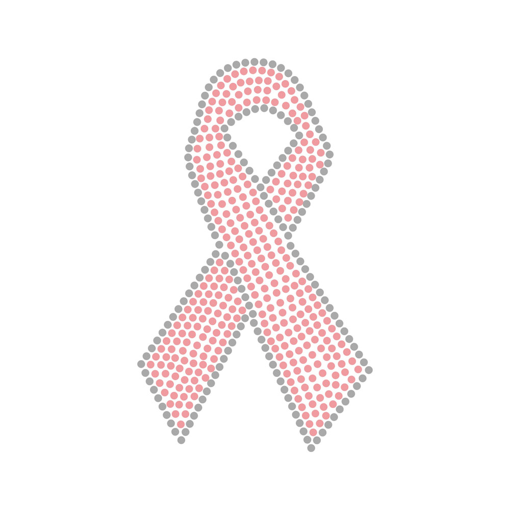 Red Ribbon And Love Rhinestone Transfer Bling