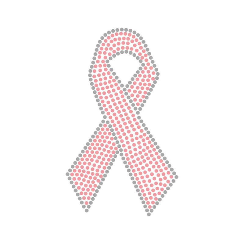 Red Ribbon And Love Rhinestone Transfer Bling