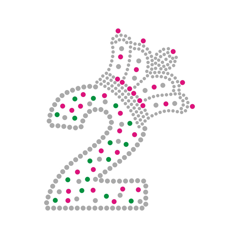 Bling Transfer Arabic Numerals Designs Rhinestone Transfer Iron On