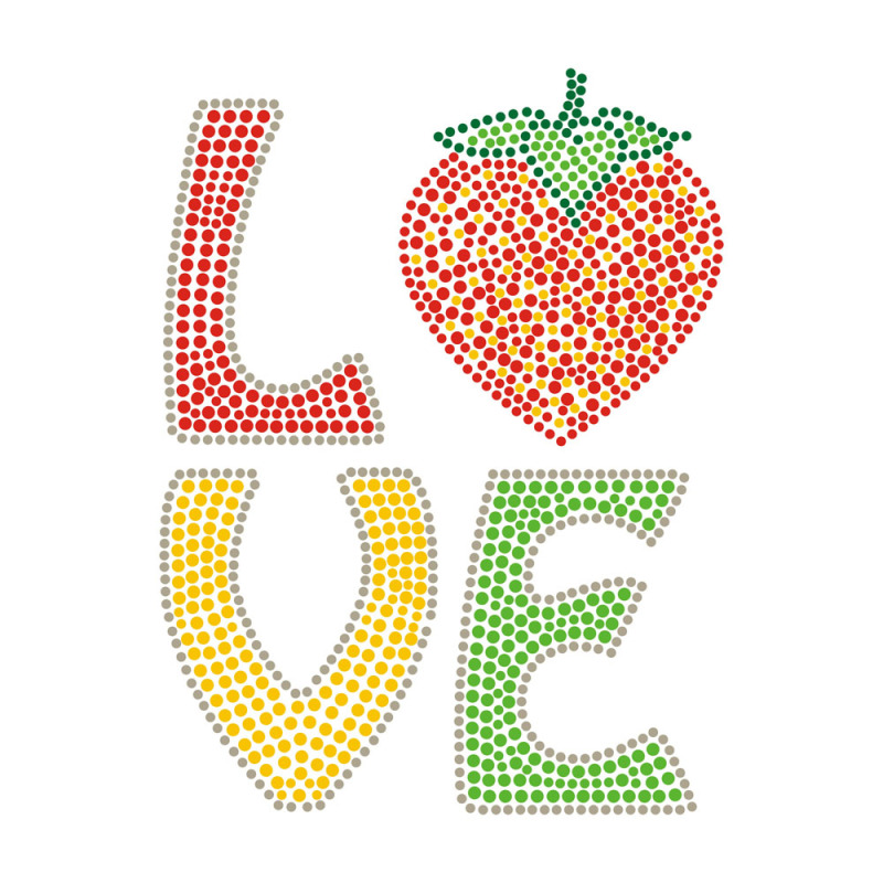 Rhinestone Transfer Hotfix Love Designs