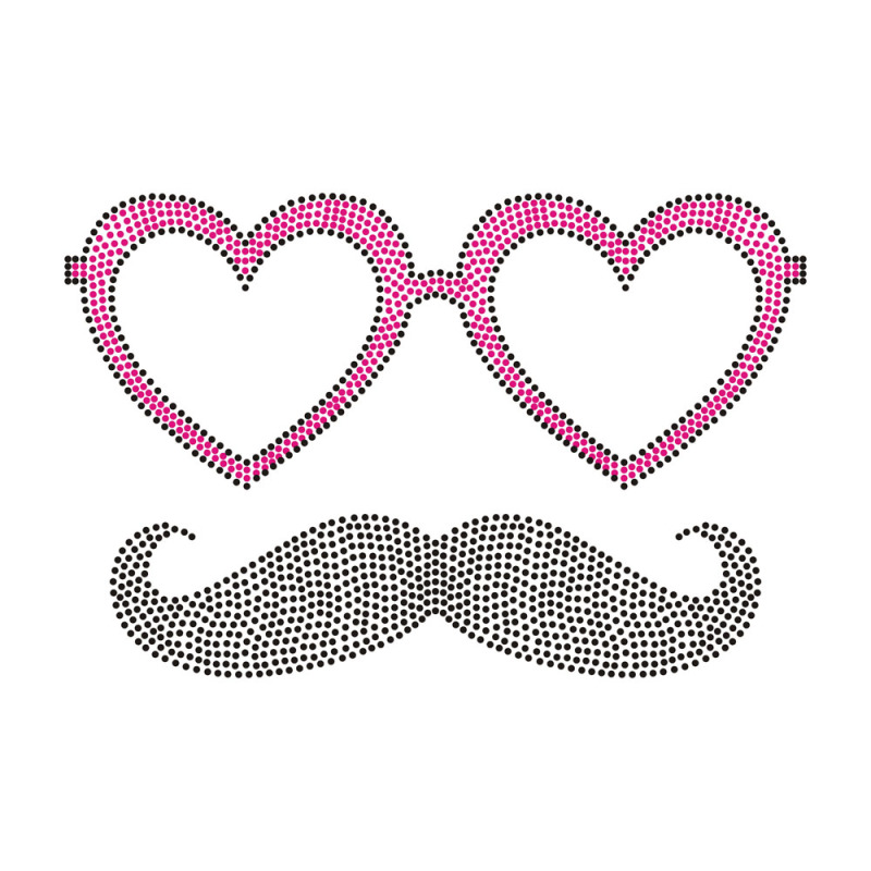 Smile Face With Glasses Bling Hotfix Transfer Rhinestone Transfer