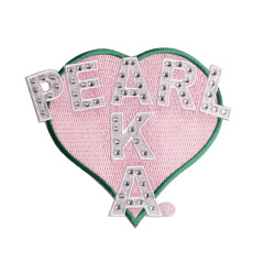 Aka Leaf Sequin Patch Rhinestone Peal