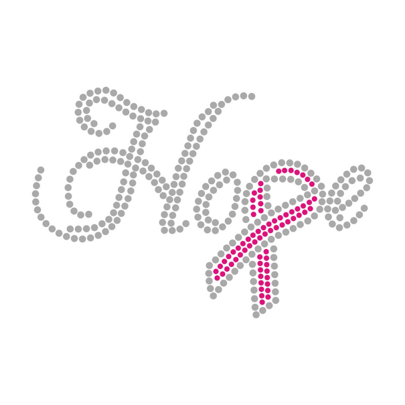 Red Ribbon And Love Rhinestone Transfer Bling