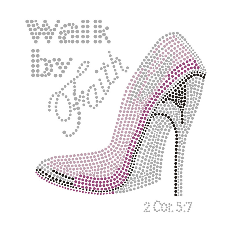 Women High Heels With Text Rhinestone Heat Transfers