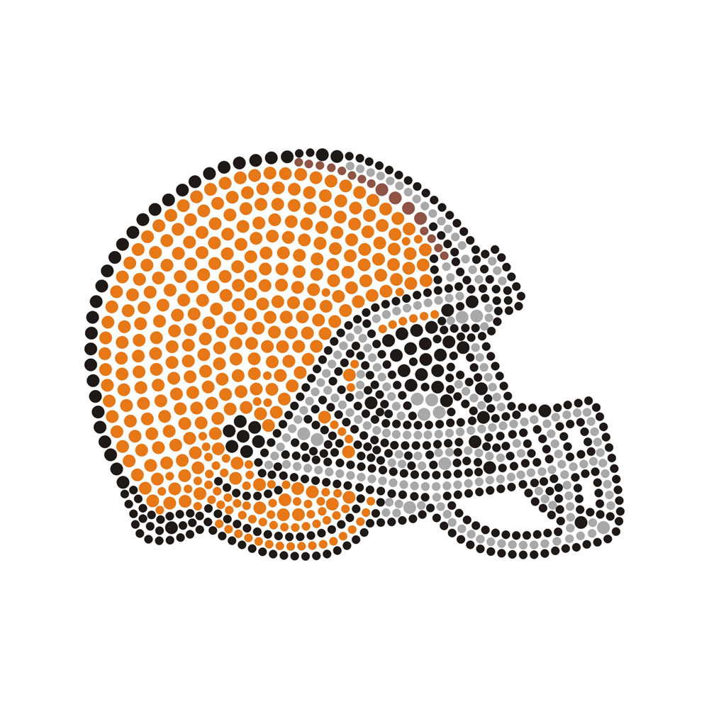 Football Team Logo Pattern Crystal Bling Rhinestone Transfer Hot Fix