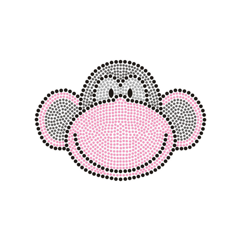 Pink Monkey And More Animal Rhinestone Transfer Bling Hot Fix