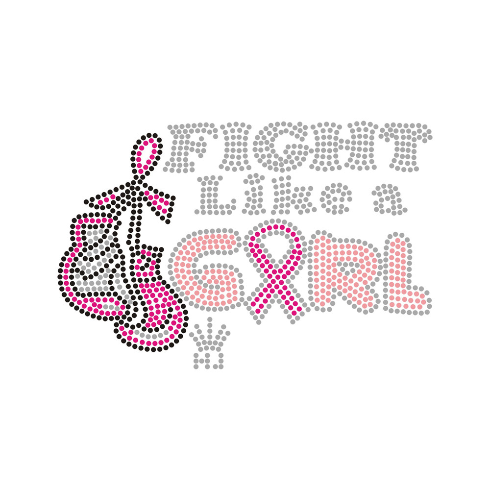 Pink Color Series Letter Design Bling Crystal Transfer Rhinestone