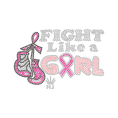 Pink Color Series Letter Design Bling Crystal Transfer Rhinestone