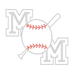 Love Mom Sports Series Rhinestone Transfer