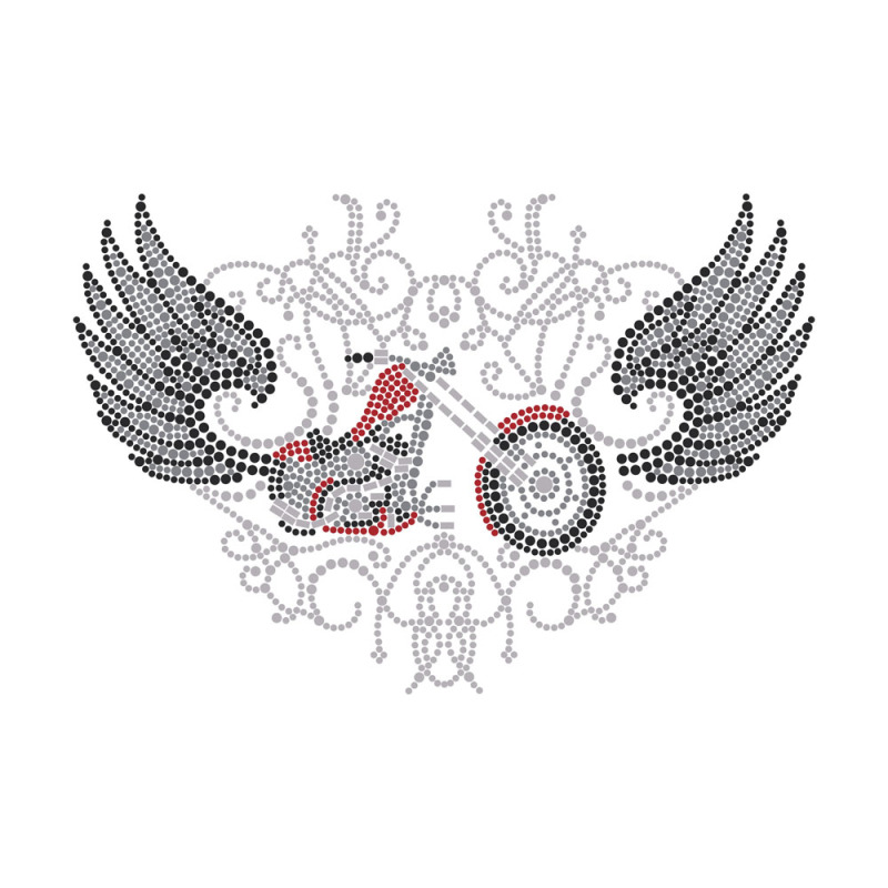 Motorcycle Transportation Designs Crystal Bling Rhinestone Transfer