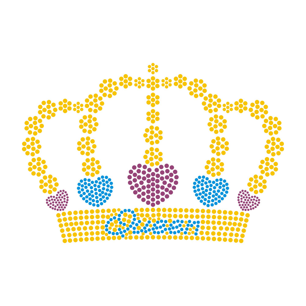 Crown Design Patterns Rhinestone Crystal Bling Transfer