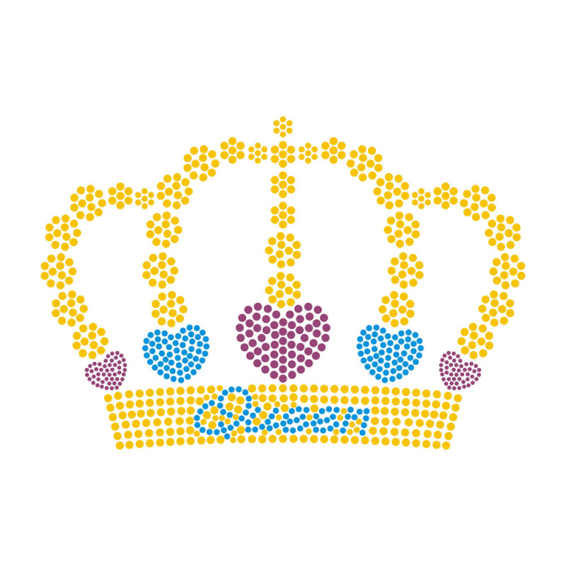 Crown Design Patterns Rhinestone Crystal Bling Transfer