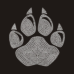 Custom big bear paw bling rhinestone