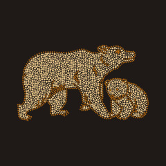Custom bear MOM and cubs bling rhinestone