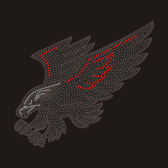 Custom eagle bling rhinestone