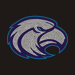 Custom eagle logo rhinestone