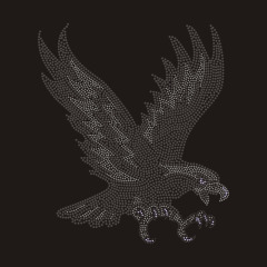 Custom eagle bling rhinestone