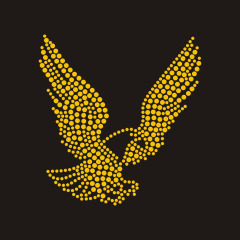 Custom gold eagle bling rhinestone