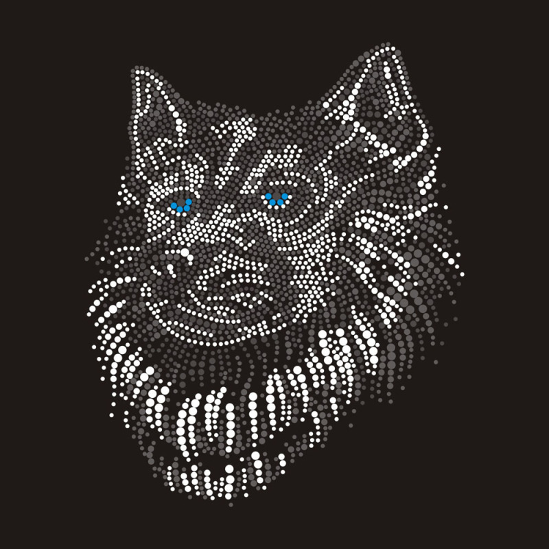 Custom Grey Wolf Paintings Bling rhinestone