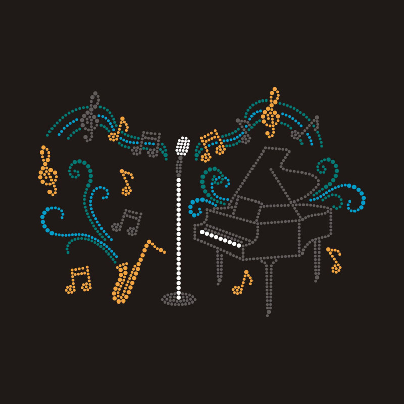 Custom Jazz Piano Blues Drums Music Art rhinestone