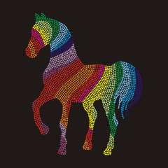 Custom rainbow horse rhinestone