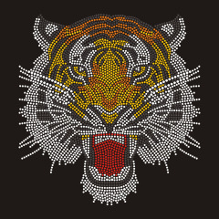 Custom Tiger Mascot Spangle Bling Rhinestone