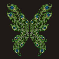 Custom Green Butterfly Bling Rhinestone
