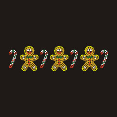 Gingerbread Men &amp; Candy Canes Rhinestone design