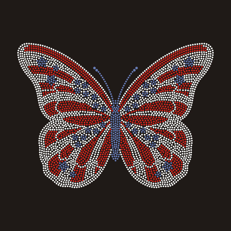 Custom Stripe Butterfly Bling Rhinestone