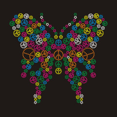 Custom colorful Butterfly Bling Rhinestone