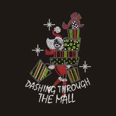 &quot;Dashing through the mall&quot;rhinestone design