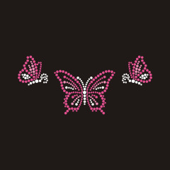 Custom pink Butterfly Bling Rhinestone