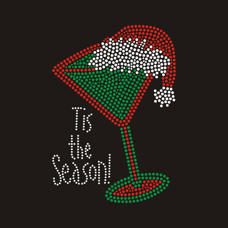 Bling Rhinestone Christmas drink wine tis the season