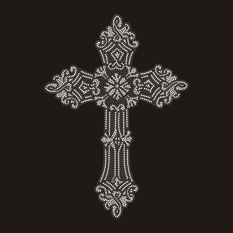 Bling Clear Cross Rhinestone Transfer Design