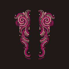 Bling Pink Collar Rhinestone Transfer design